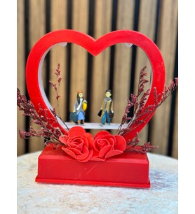 kalpli ışıklı müzikli sevgili figür